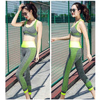 طقم رياضي مرن قطعتين: حمالة صدر وبنطال لياقة - Tenue de sport Extensible 2 Pcs Soutien-Gorge et Pantalon de Fitness