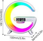 راديو ساعة ذكي G63 مع شحن لاسلكي، بلوتوث ومكبر صوت RGB - أبيض - Réveil Intelligent G63 Bluetooth | Charge Sans Fil 15W | Haut-Parleur RGB - Blanc
