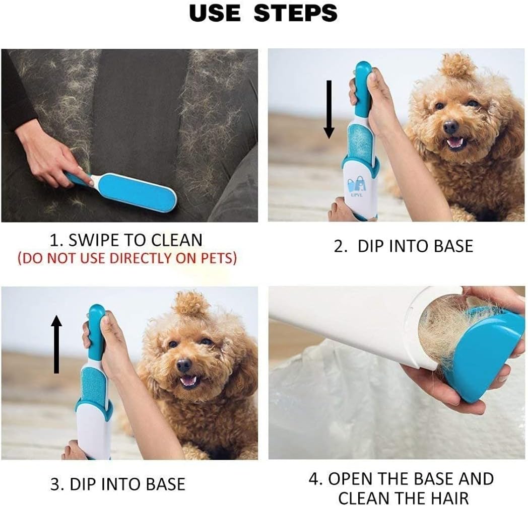 Brosse double face pour enlever les poils d’animaux, la poussière et les peluches, vêtements, meubles, canapé, tapis – فرشاة لإزالة شعر الحيوانات الأليفة والغبار والوبر