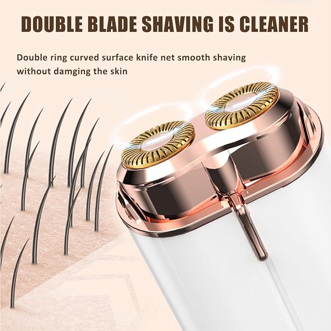 ماكينة حلاقة كهربائية للوجه بدون ألم مع ضوء LED - Rasoir Électrique Visage Indolore avec Lumière LED