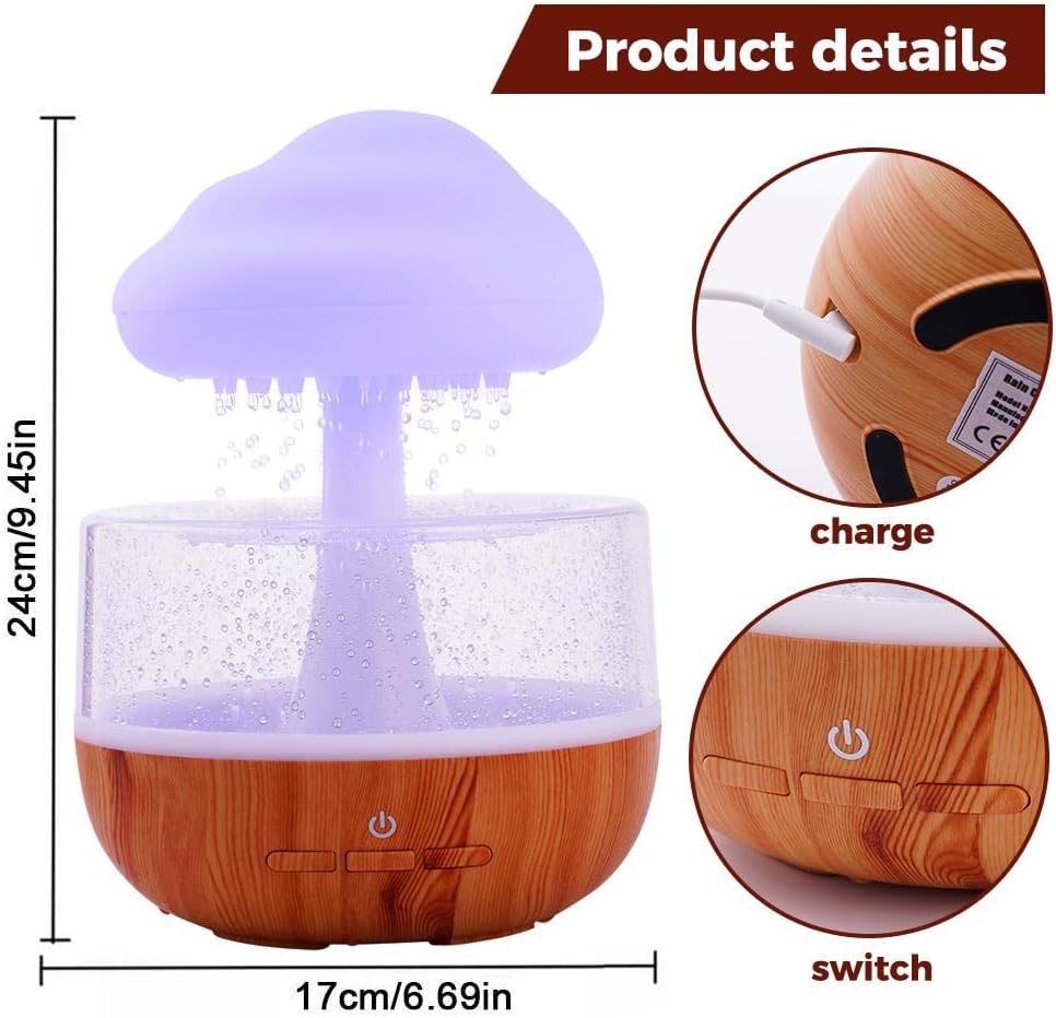 Humidificateur créatif en forme de nuage de pluie 7 couleurs 280ml