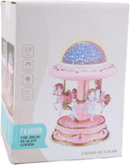 صندوق موسيقى دوار مع جهاز عرض نجوم - Quickdz Shop - Boîte à Musique Carrousel Lumineuse avec Projecteur Étoiles - Quickdz Shop