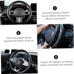 2 Pcs Housse de Volant Voiture antidérapant Noir carbon