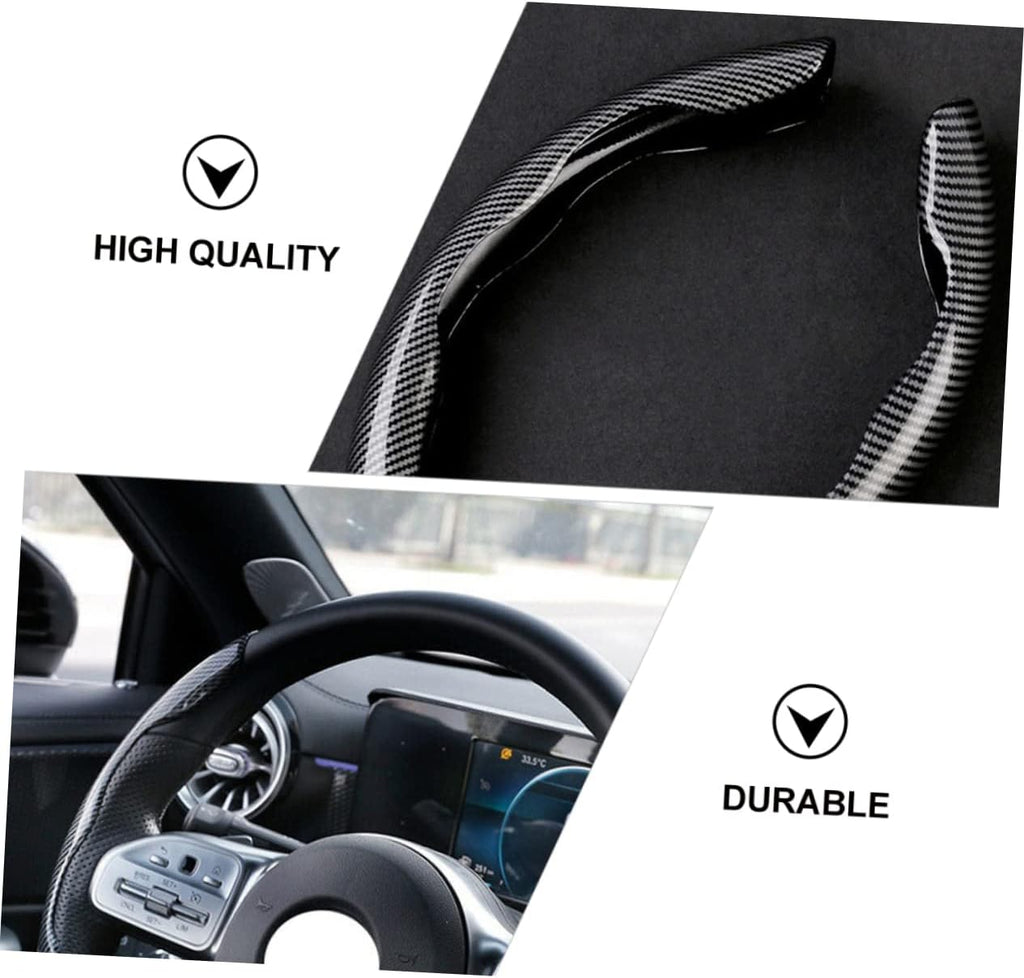 2 Pcs Housse de Volant Voiture antidérapant Noir carbon