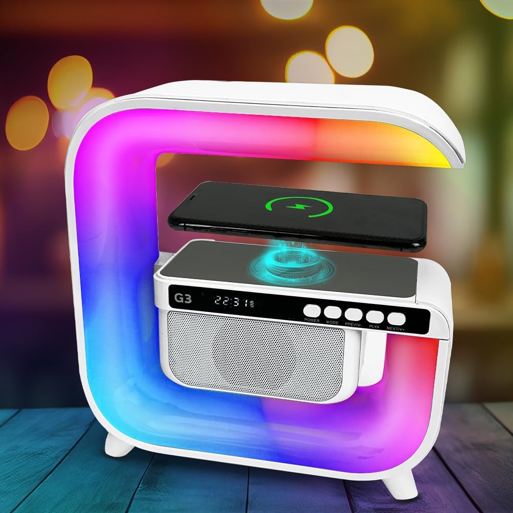 منبه ذكي RGB مع شاحن لاسلكي ومكبر صوت بلوتوث 5.0 - XM-G3 - Réveil Intelligent RGB avec Chargeur Sans Fil et Haut-parleur Bluetooth 5.0 - XM-G3