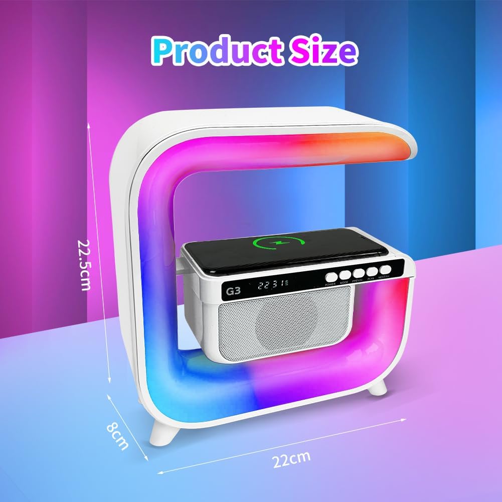 منبه ذكي RGB مع شاحن لاسلكي ومكبر صوت بلوتوث 5.0 - XM-G3 - Réveil Intelligent RGB avec Chargeur Sans Fil et Haut-parleur Bluetooth 5.0 - XM-G3