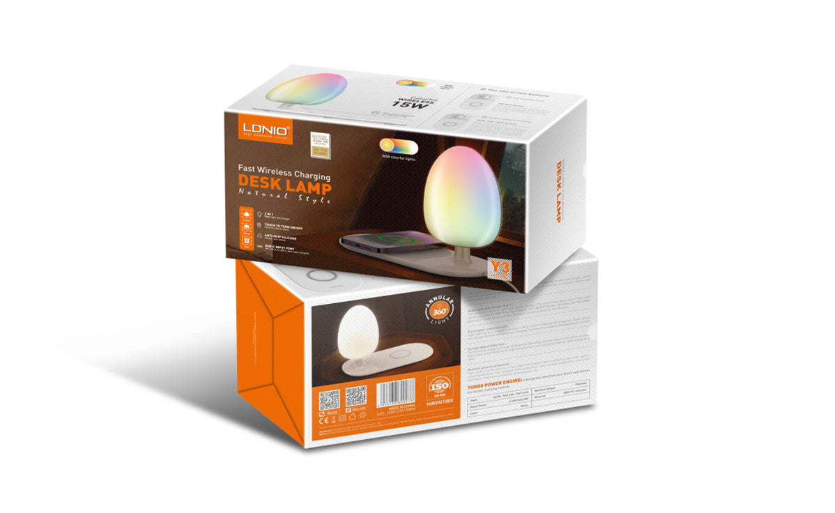 شاحن لاسلكي LDNIO Y3 مع مصباح ليلي 15W - Chargeur Sans Fil LDNIO Y3 avec Veilleuse 15W