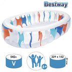 مسبح بيضاوي قابل للنفخ Bestway 54066 - Piscine Gonflable Ovale Familiale Bestway 54066