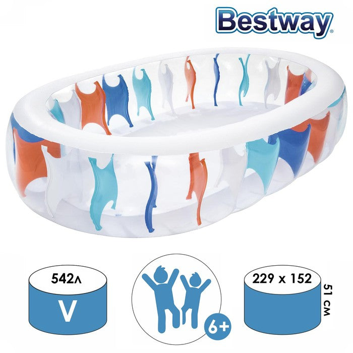 مسبح بيضاوي قابل للنفخ Bestway 54066 - Piscine Gonflable Ovale Familiale Bestway 54066