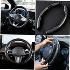 2 Pcs Housse de Volant Voiture antidérapant Noir carbon