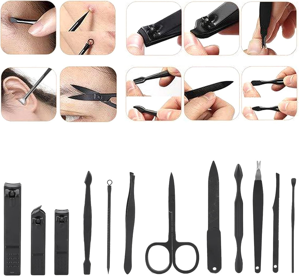 طقم قصافة أظافر احترافي 12 قطعة ستانلس ستيل - Kit Coupe-Ongles Professionnel 12 pcs en Acier Inoxydable