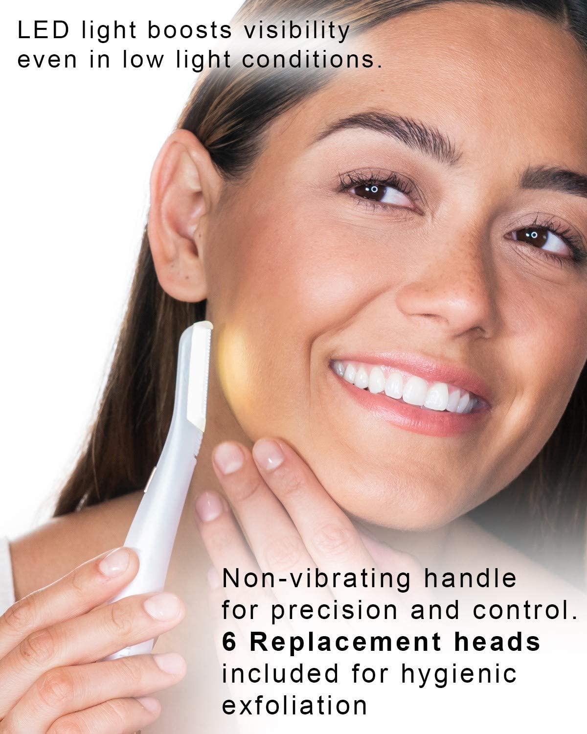 جهاز ديرمابلان جلو لإزالة شعر الوجه والجسم وتقشير البشرة للنساء - Rasoir Dermaplane Glo Flawless Femme - Épilation Visage & Corps