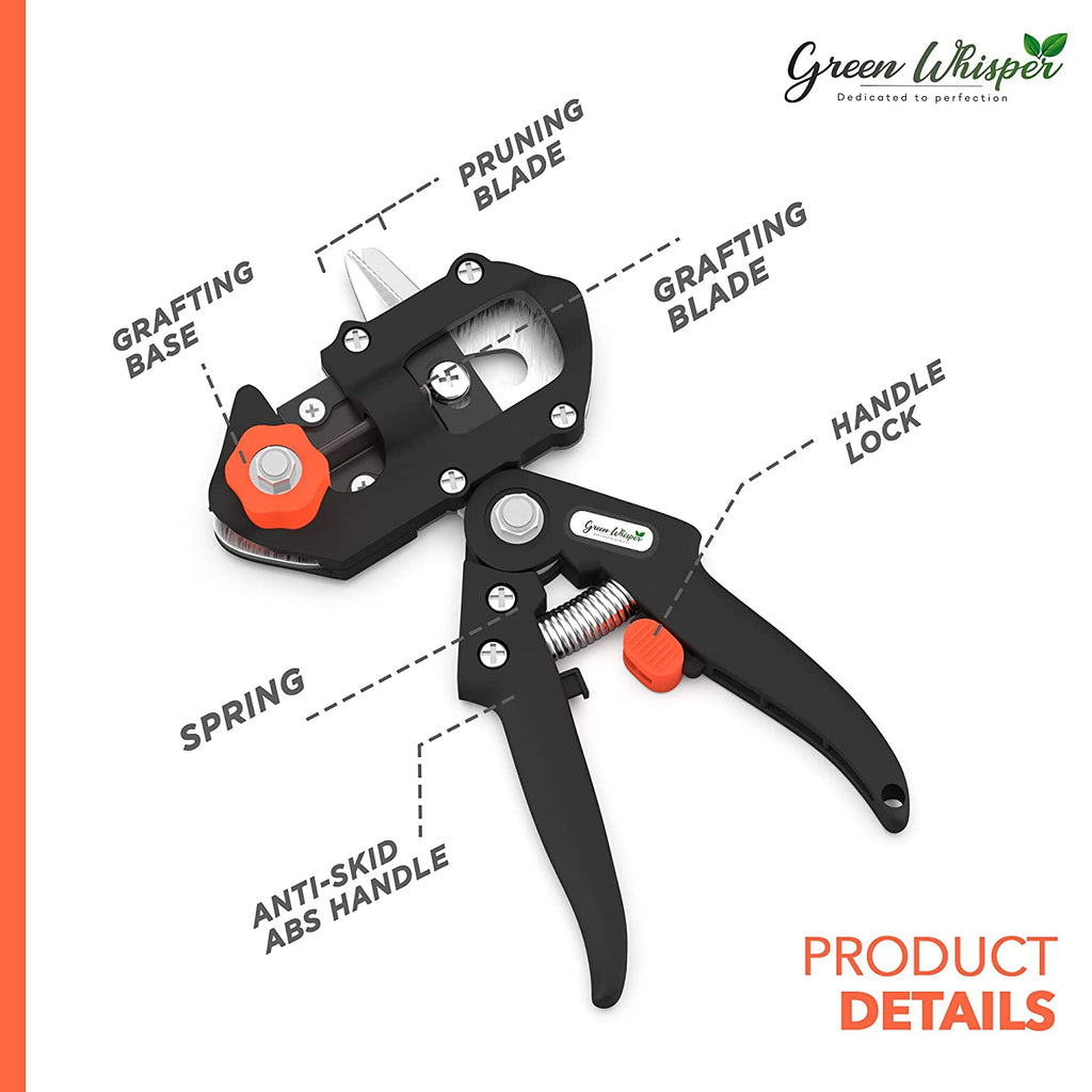 مقص تطعيم أشجار احترافي بشفرتين | فولاذ كربوني - Ciseau de Greffage Professionnel Quickdz Shop | Lames Acier Carbone