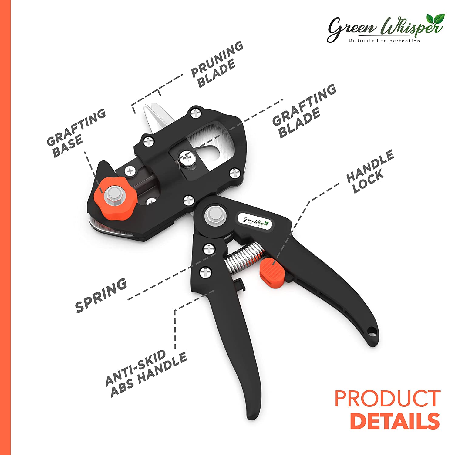 مقص تطعيم أشجار احترافي بشفرتين | فولاذ كربوني - Ciseau de Greffage Professionnel Quickdz Shop | Lames Acier Carbone