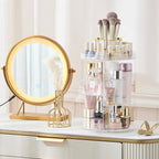 بكج منظم مكياج دوار 360° + طقم فرش مكياج زويفا 15 قطعة - Pack Organisateur Maquillage Rotatif 360° + Trousse 15 Pinceaux Zoeva Pro