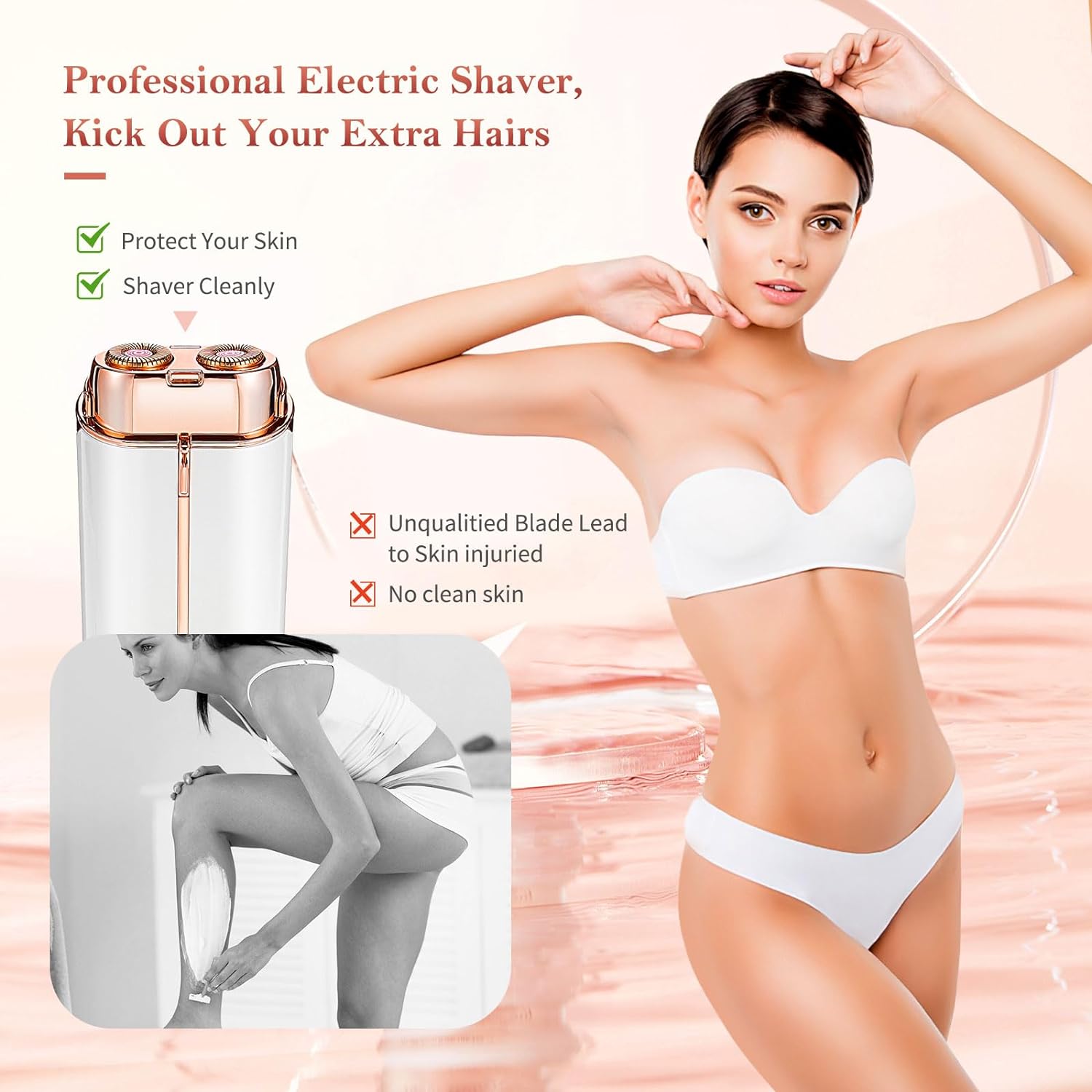 جهاز حلاقة كهربائي للوجه Flawless Face Duo بضوء LED لإزالة الشعر الفوري - Flawless Face Duo Appareil de rasage électrique avec lumière LED pour épilation instantanée