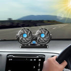 مروحة سيارة مزدوجة 12V دوارة 360° بسرعتين - Quickdz Shop - Double Ventilateur Voiture 12V Rotatif 360° 2 Vitesses - Quickdz Shop