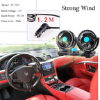مروحة سيارة مزدوجة 12V دوارة 360° بسرعتين - Quickdz Shop - Double Ventilateur Voiture 12V Rotatif 360° 2 Vitesses - Quickdz Shop