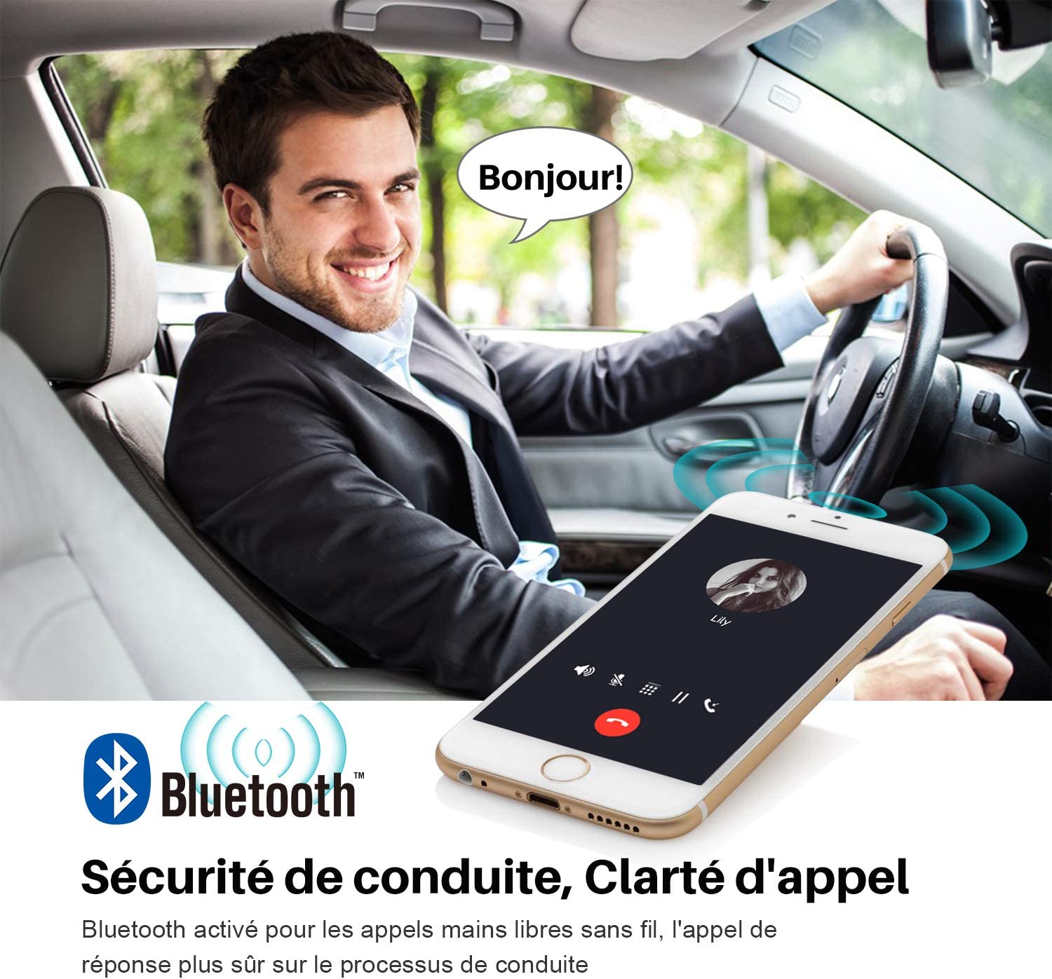 راديو سيارة بلوتوث متعدد الوسائط USB/TF/Aux مع شاشة 7 ألوان - Poste Radio Voiture Bluetooth Multimédia USB/TF/Aux avec Écran 7 Couleurs