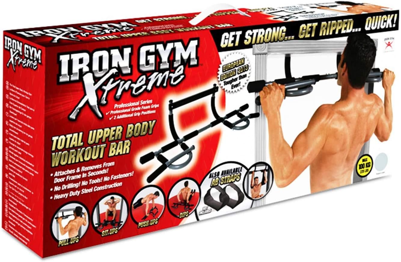 بار عقلة للباب Iron Gym Extreme متعدد الوظائف مضاد للانزلاق - Barre de Traction Porte Iron Gym Extreme Multifonction Antidérapante