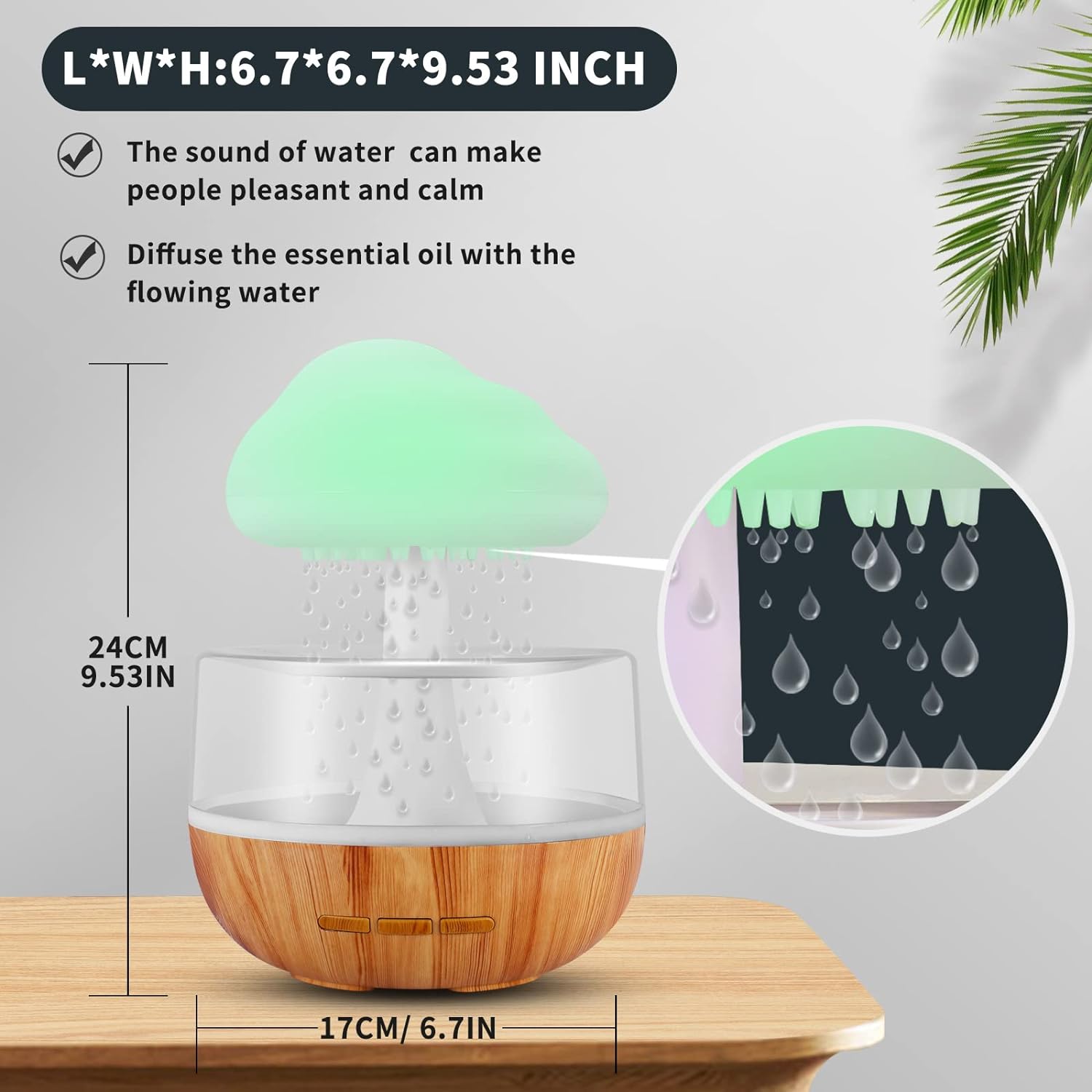 Humidificateur créatif en forme de nuage de pluie 7 couleurs 280ml