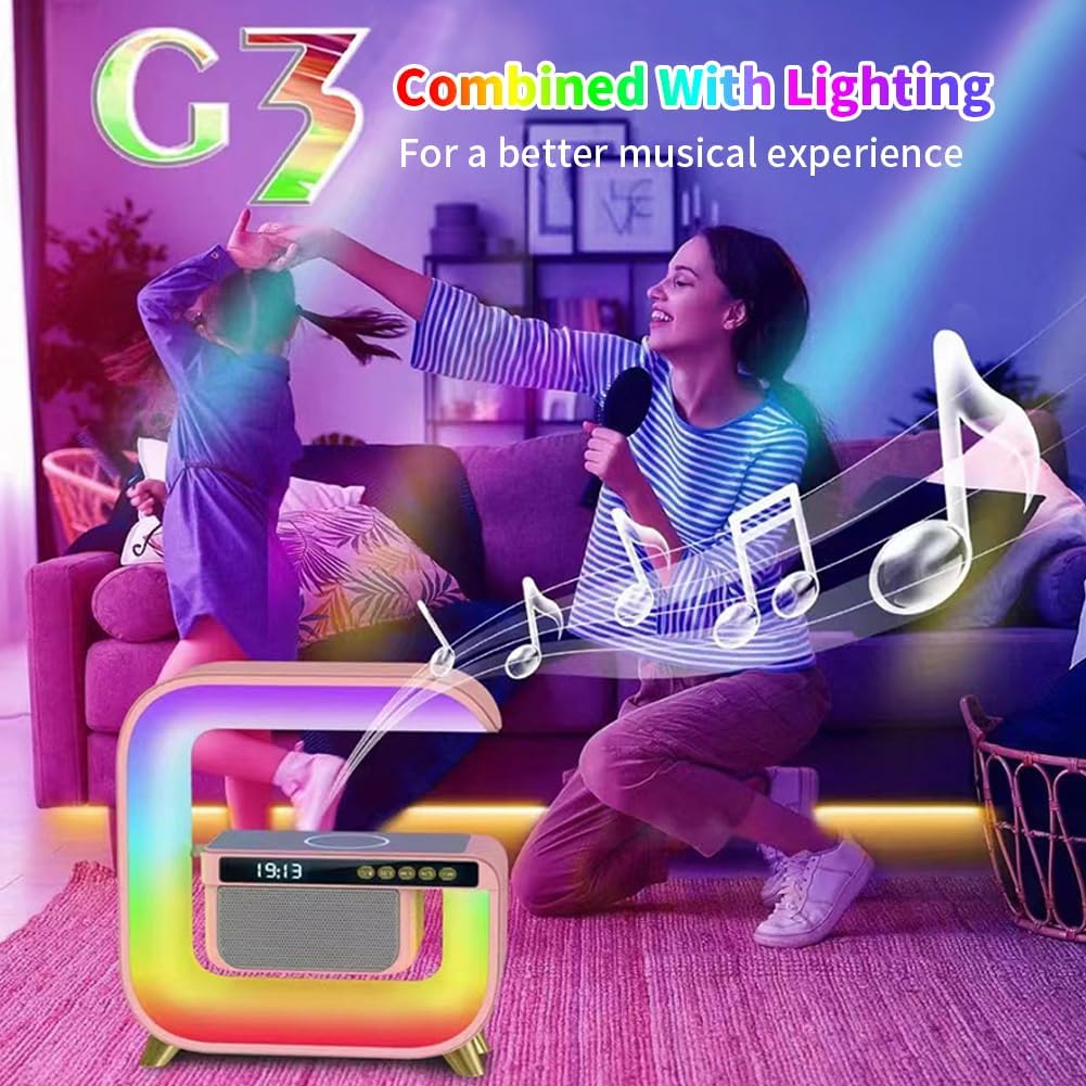 منبه ذكي RGB مع شاحن لاسلكي ومكبر صوت بلوتوث 5.0 - XM-G3 - Réveil Intelligent RGB avec Chargeur Sans Fil et Haut-parleur Bluetooth 5.0 - XM-G3