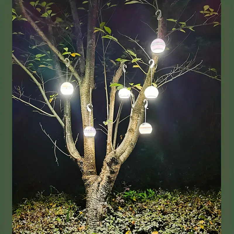 Lampe Led Suspendue En Forme De Boule Décorative, Rechargeable Par Usb, Pour Camping Intérieur Et Extérieur, En Forme De Lune Ou De Terre, 1 Pièce