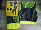 طقم رياضي مرن قطعتين: حمالة صدر وبنطال لياقة - Tenue de sport Extensible 2 Pcs Soutien-Gorge et Pantalon de Fitness