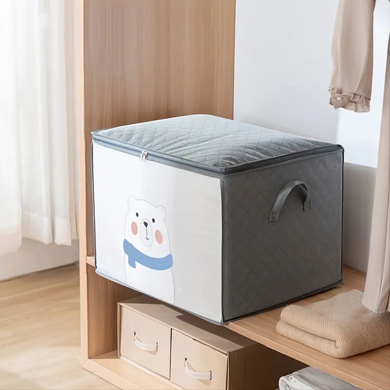 حقيبة تخزين ملابس قابلة للطي بنقوش كرتونية سعة كبيرة - Sac de Rangement Pliable Vêtements Grande Capacité Motifs Animés