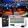 طقم إضاءة LED RGB داخلية للسيارة - 4 شرائط، 48 لمبة - Kit de Bandes Lumineuses LED RGB pour Intérieur de Voiture - 4 Bandes, 48 LED