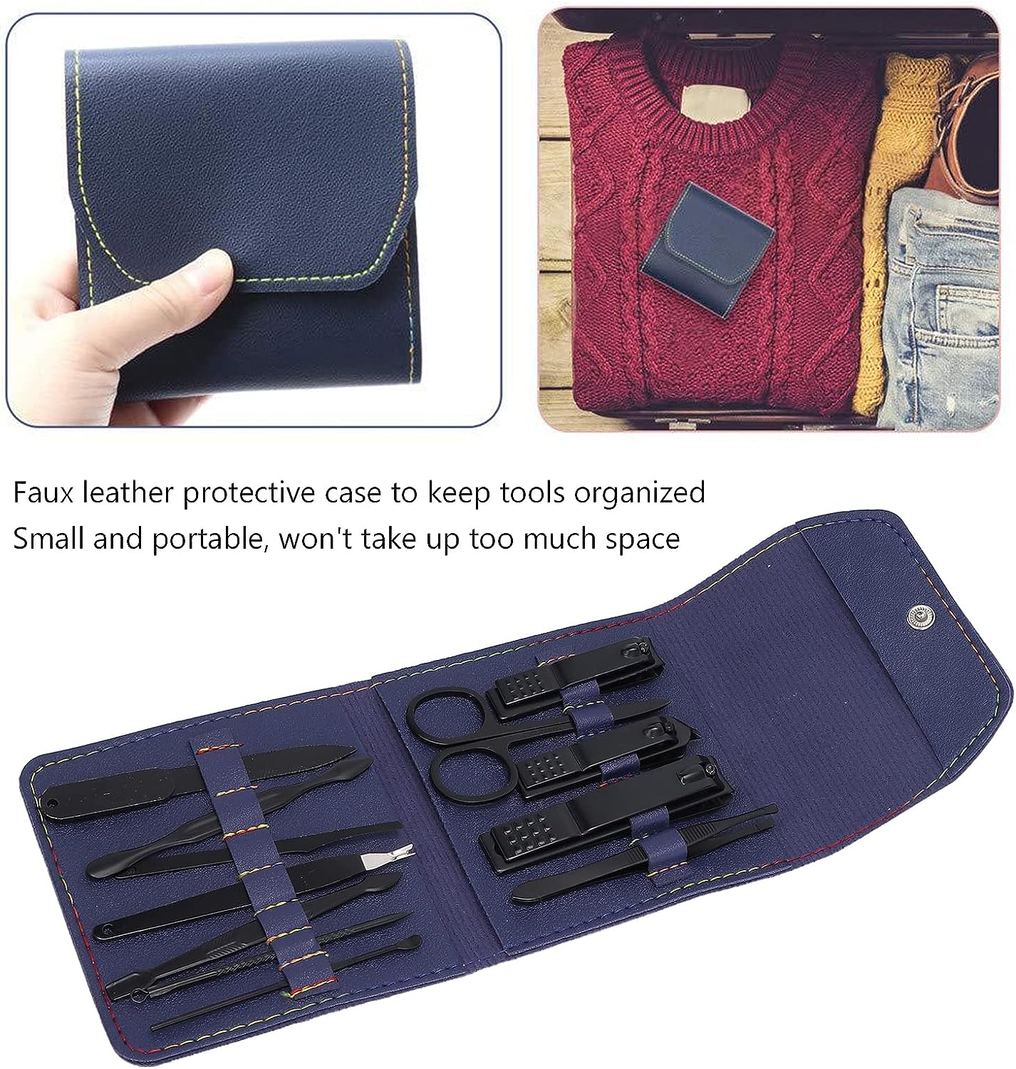 طقم قصافة أظافر احترافي 12 قطعة ستانلس ستيل - Kit Coupe-Ongles Professionnel 12 pcs en Acier Inoxydable