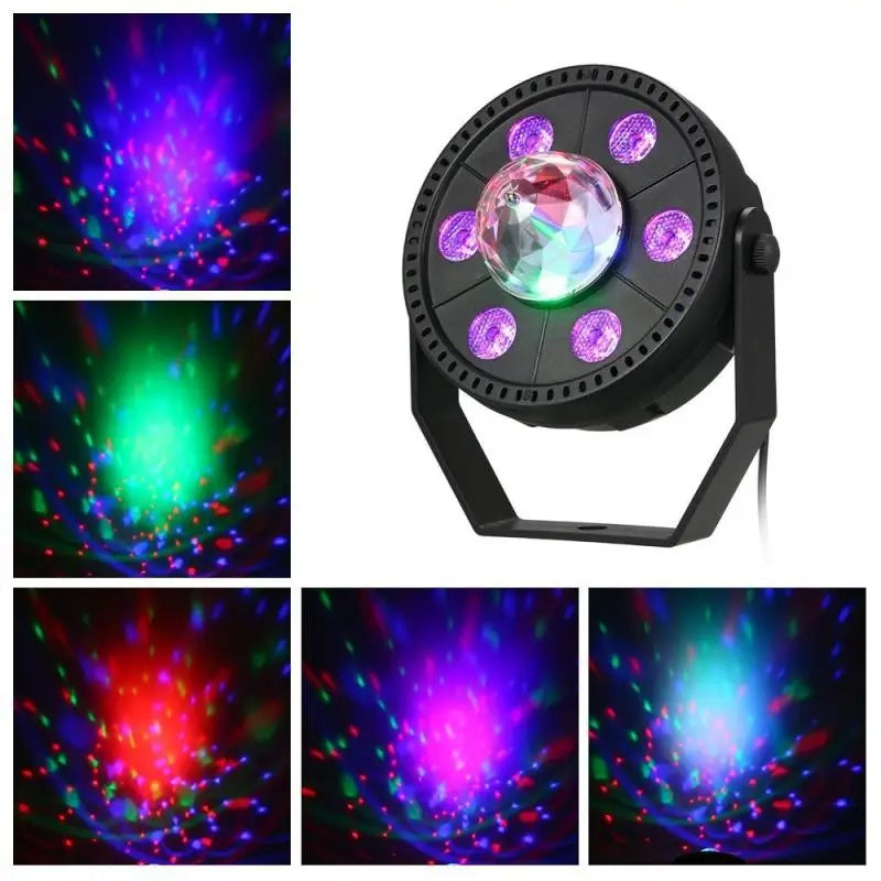 جهاز عرض ليزر RGB دوار 6 في 1 مع ستروب للمسرح والديسكو - Projecteur Laser RGB Rotatif 6-en-1 Effets Stroboscope DJ Scène
