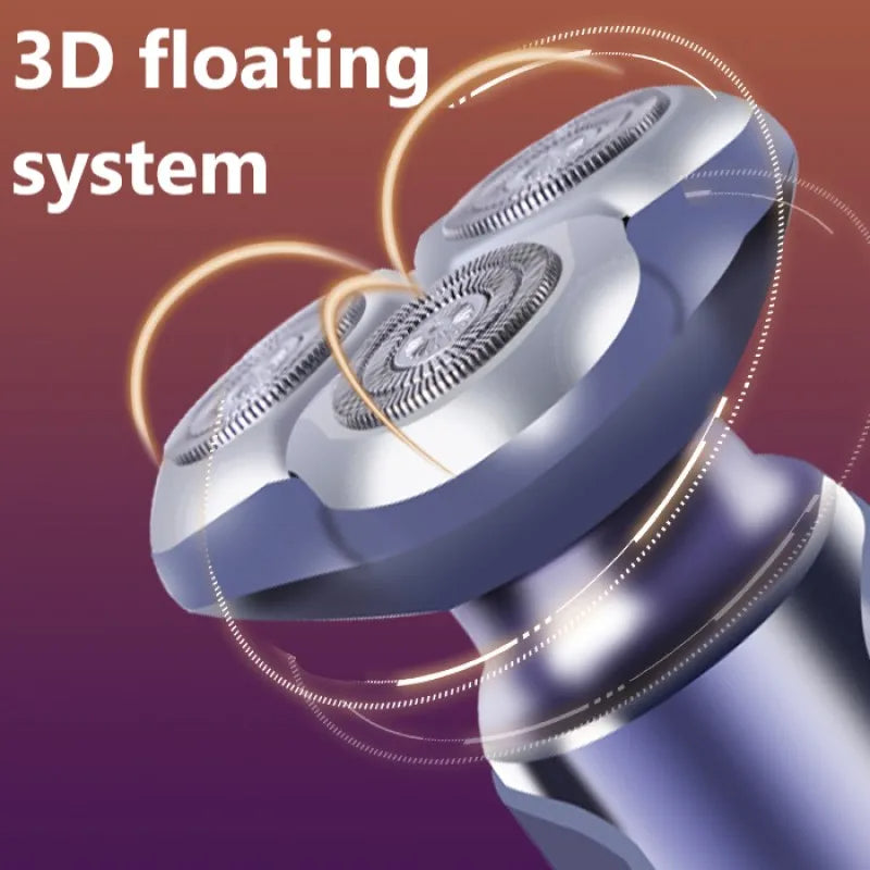 Kemei ماكينة حلاقة كهربائية للجسم للرجال، مقاومة للماء، شاشة LCD، نظام عائم ثلاثي الأبعاد، KM-1941s - Kemei Rasoir Électrique Corps Homme, Étanche, Écran LCD, Système Flottant 3D, KM-1941s