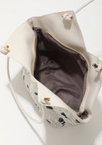 حقيبة يد نسائية من التويد بنقشة زهور | Quickdz Shop - Sac à main femme en tweed motif floral | Quickdz Shop