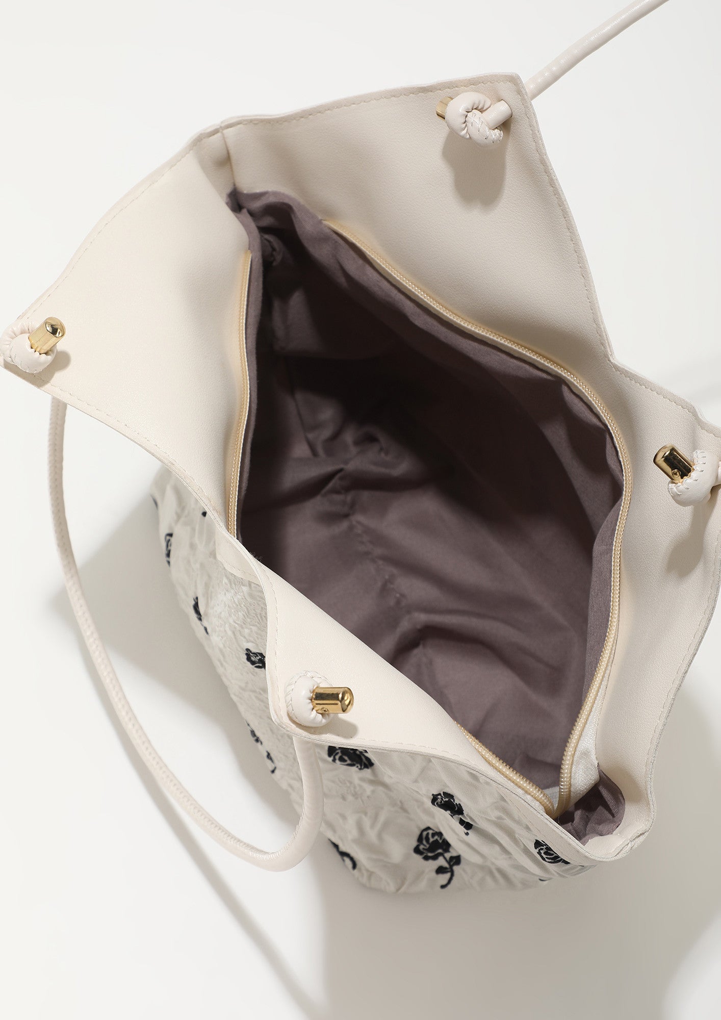 حقيبة يد نسائية من التويد بنقشة زهور | Quickdz Shop - Sac à main femme en tweed motif floral | Quickdz Shop