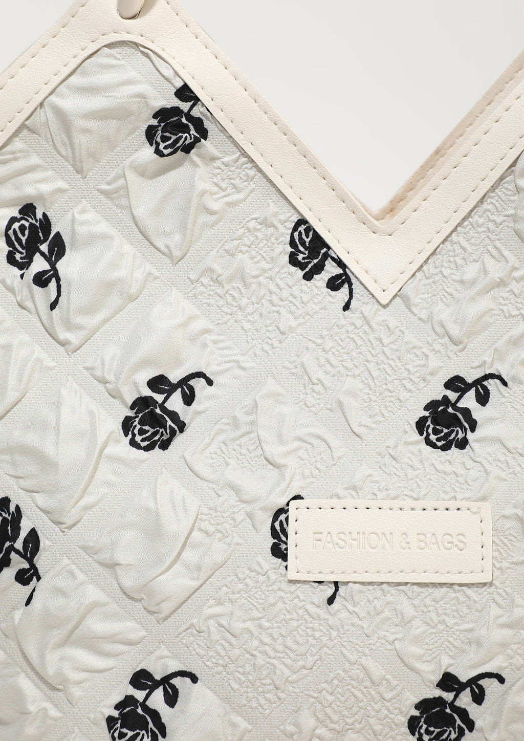 حقيبة يد نسائية من التويد بنقشة زهور | Quickdz Shop - Sac à main femme en tweed motif floral | Quickdz Shop