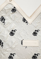 حقيبة يد نسائية من التويد بنقشة زهور | Quickdz Shop - Sac à main femme en tweed motif floral | Quickdz Shop