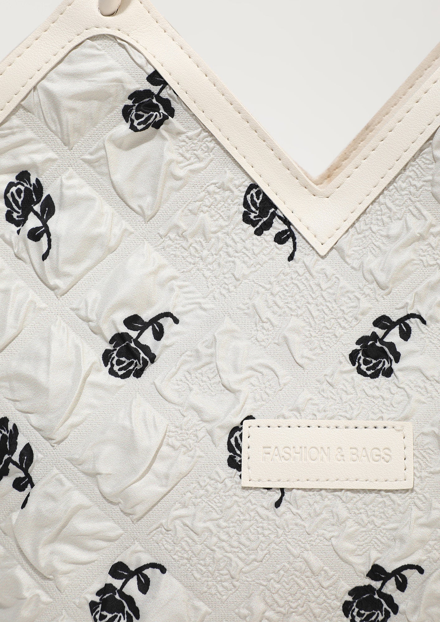 حقيبة يد نسائية من التويد بنقشة زهور | Quickdz Shop - Sac à main femme en tweed motif floral | Quickdz Shop