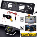 Caméra de recul HD pour voiture, Avec cadre de plaque d'immatriculation Standard , étanche, Vision nocturne, 4 LED