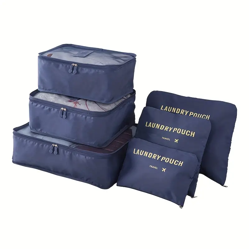 طقم 6 قطع حقائب تنظيم وتخزين السفر أوكسفورد - Ensemble 6 Sacs de Rangement Voyage Cube Organisateur Oxford