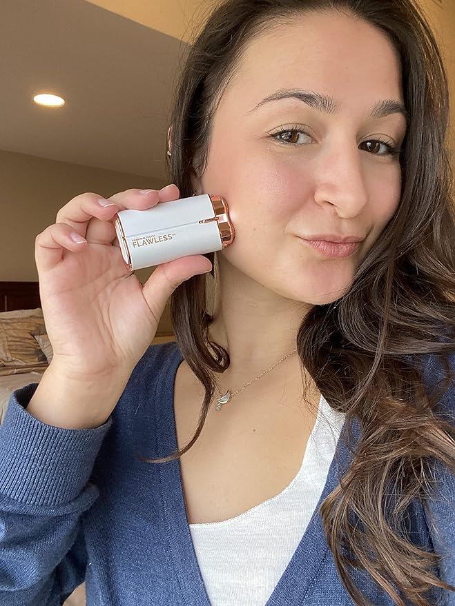 ماكينة حلاقة كهربائية للوجه بدون ألم مع ضوء LED - Rasoir Électrique Visage Indolore avec Lumière LED