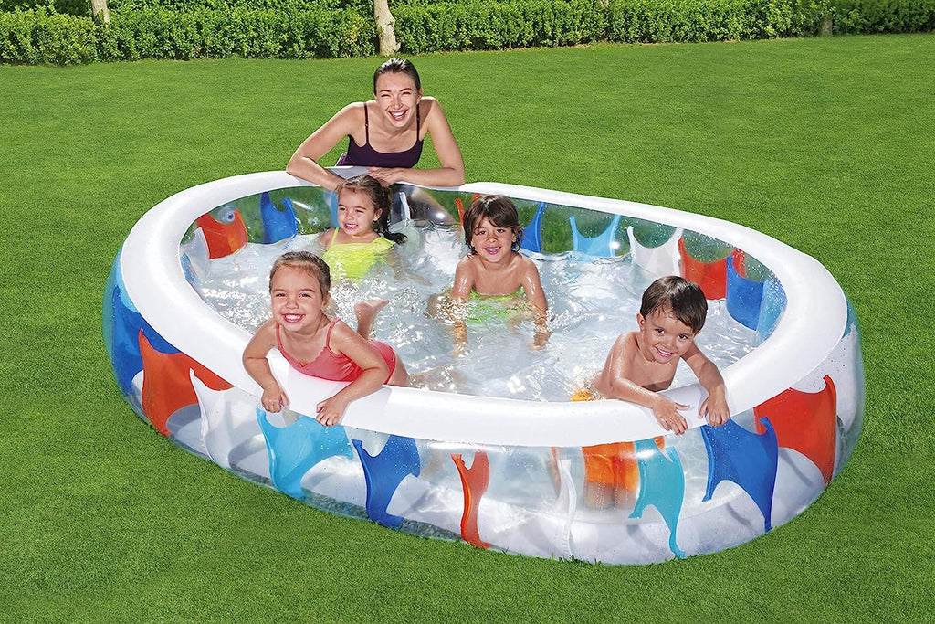 مسبح بيضاوي قابل للنفخ Bestway 54066 - Piscine Gonflable Ovale Familiale Bestway 54066