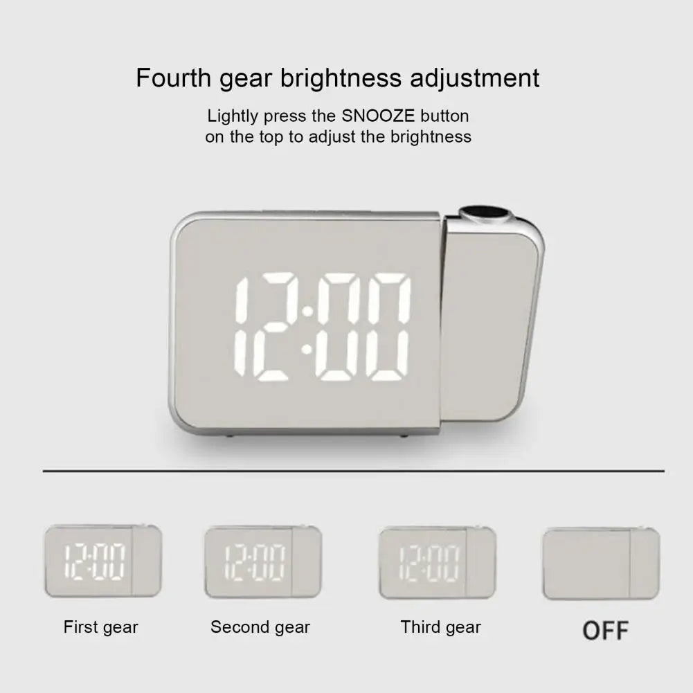 منبه رقمي ذكي Quickdz Shop مع بروجيكتور 180°، عرض حرارة، USB وغفوة DS-8590L - Réveil Numérique Intelligent Quickdz Shop avec Projecteur 180°, Température, USB & Snooze DS-8590L