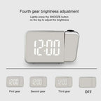 منبه رقمي ذكي Quickdz Shop مع بروجيكتور 180°، عرض حرارة، USB وغفوة DS-8590L - Réveil Numérique Intelligent Quickdz Shop avec Projecteur 180°, Température, USB & Snooze DS-8590L