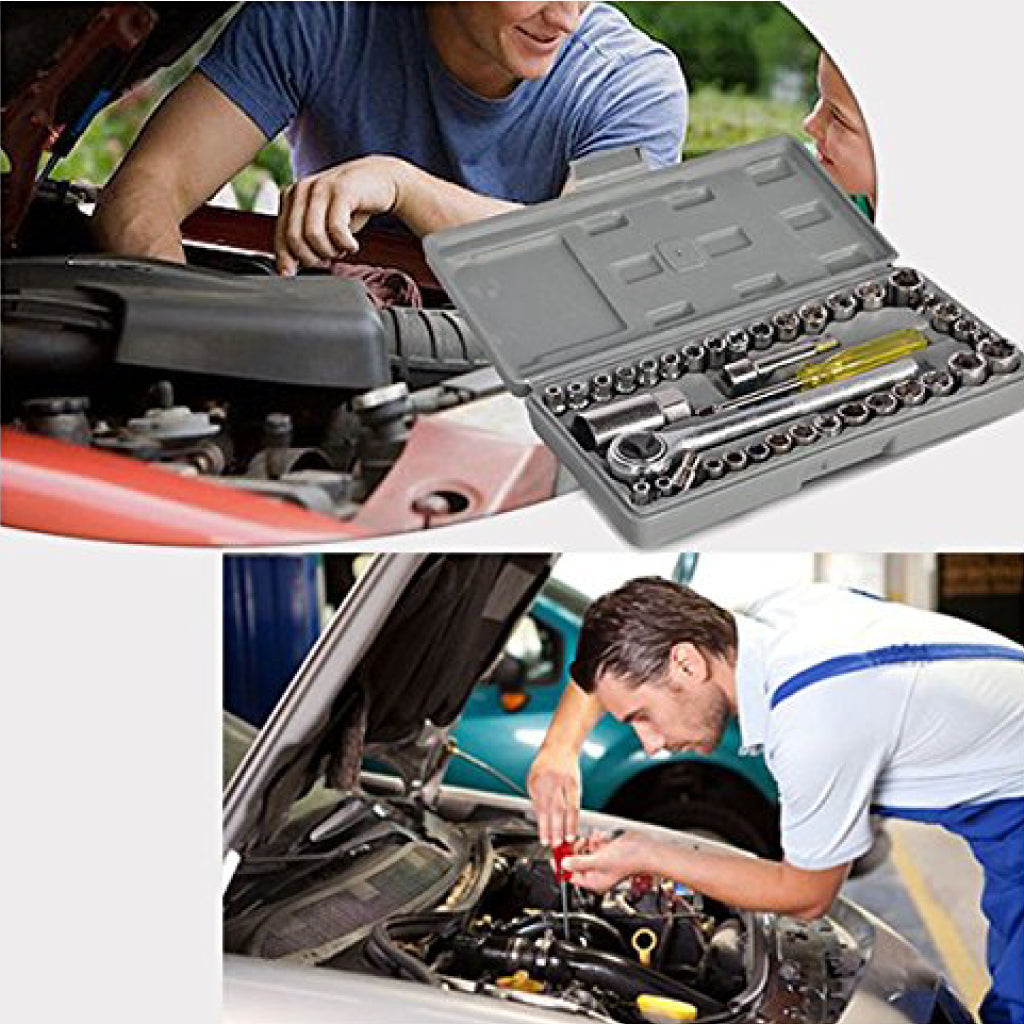 طقم مفاتيح شدات 40 قطعة 1/4 و 3/8 بوصة Aiwa - Caisse 40 Clés à Douilles Mixtes 1/4″ et 3/8″ Aiwa