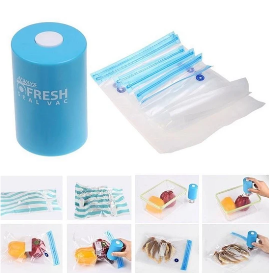 جهاز تفريغ الهواء Always Fresh مع 5 أكياس - Quickdz Shop - Machine Sous Vide Portable Always Fresh avec 5 Sacs - Quickdz Shop