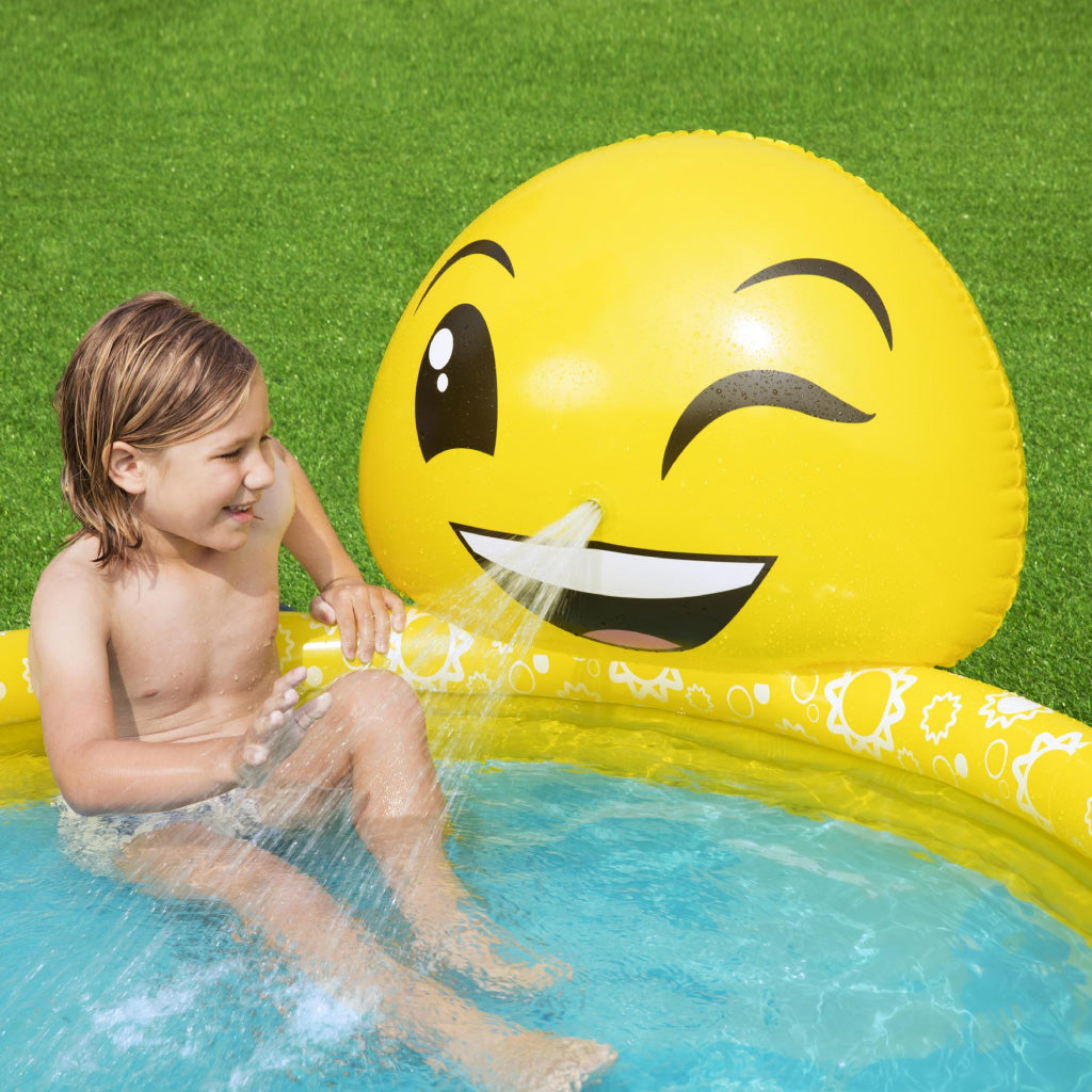 مسبح أطفال هوائي Bestway 53081 بتصميم إيموجي 165x144x69 سم | Quickdz Shop - Piscine Gonflable Enfants Bestway 53081 Motif Emoji 165x144x69cm | Quickdz Shop