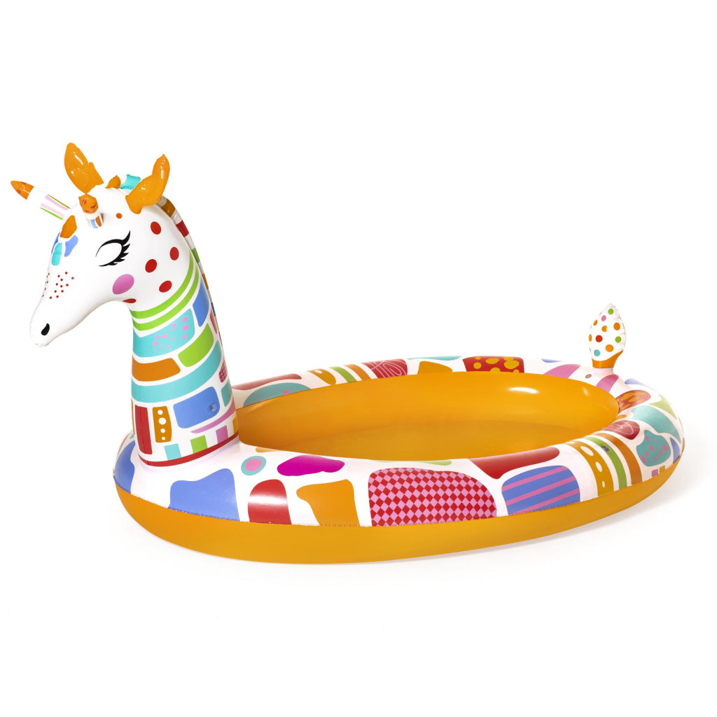 مسبح أطفال دائري قابل للنفخ زرافة مع رشاش ماء Bestway 53089 - Piscine Gonflable Ronde Girafe Enfants avec Arroseur Bestway 53089