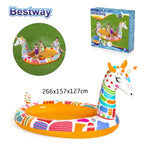 مسبح أطفال دائري قابل للنفخ زرافة مع رشاش ماء Bestway 53089 - Piscine Gonflable Ronde Girafe Enfants avec Arroseur Bestway 53089