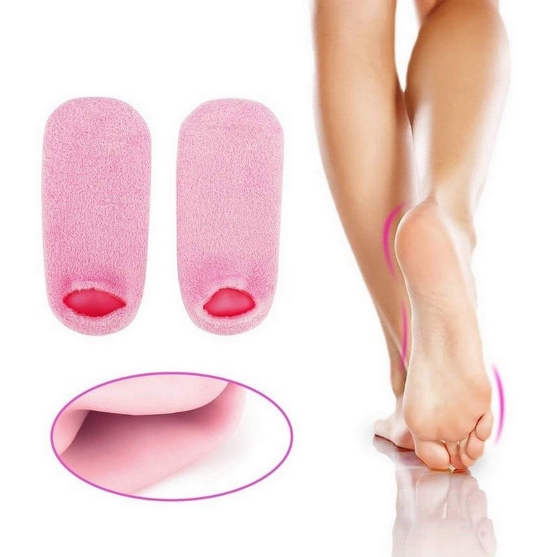 جوارب جل سيليكون مرطبة للقدمين مع سطح مضاد للانزلاق - Chaussettes Gel Silicone Hydratantes Pieds Antidérapantes